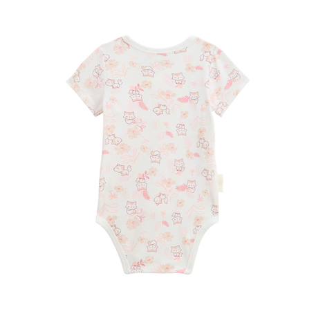 Lot de 2 bodies bébé manches courtes ouverture croisée louison Rose 6 - vertbaudet enfant 