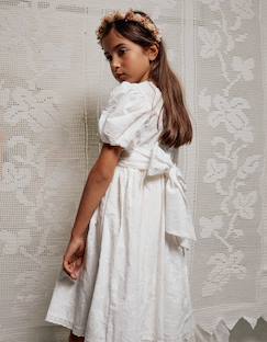 Robe en coton à manches ballon et ceinture  - vertbaudet enfant