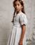 Robe en coton à manches ballon et ceinture Blanc 3 - vertbaudet enfant 