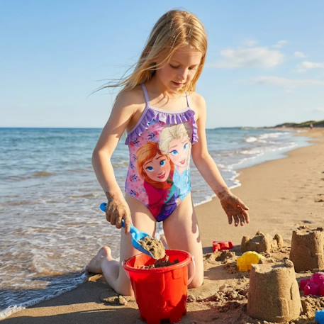 Maillot de bain 2 pièces avec jupe motifs la reine des neiges Mauve 2 - vertbaudet enfant 