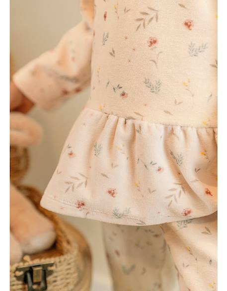 Pyjama bébé velours imprimé Rose 4 - vertbaudet enfant 
