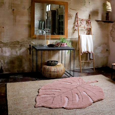 Tapis enfant lavable en coton monstera Naturel, vert, moutarde, terracotta+Olive, naturel, miel 5 - vertbaudet enfant 