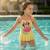 Maillot de bain bébé fille 1 pièce jaune à rayures avec volant motif personnage minnie Jaune 1 - vertbaudet enfant 