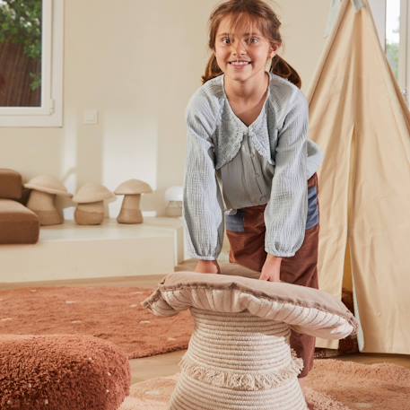 Panier enfant en coton giant mushroom Naturel, marron clair 5 - vertbaudet enfant 