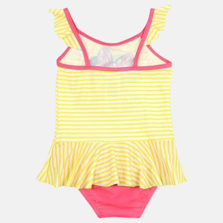 Maillot de bain bébé fille 1 pièce jaune à rayures avec volant motif personnage minnie Jaune 5 - vertbaudet enfant 
