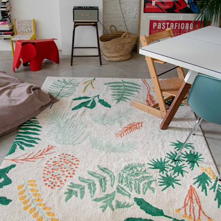 Tapis enfant lavable en coton botanic plants Bleu sauge, bleu vintage+Naturel, vert, moutarde, terracotta+Olive, rose, châtaigne, doré, naturel 16 - vertbaudet enfant 