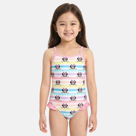 Fille-Maillot de bain-Maillot de bain fille 1 pièce rayé multicolore motif personnage minnie