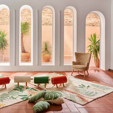 Tapis enfant lavable en coton botanic plants Bleu sauge, bleu vintage+Naturel, vert, moutarde, terracotta+Olive, rose, châtaigne, doré, naturel 13 - vertbaudet enfant 