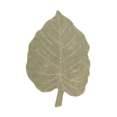 Tapis enfant lavable en coton monstera Naturel, vert, moutarde, terracotta+Olive, naturel, miel 1 - vertbaudet enfant 