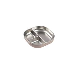 Puériculture-Repas-Assiette compartimentée bébé en inox micro-ondable
