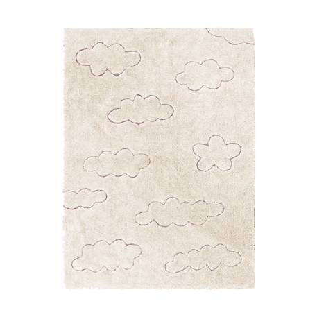 Tapis enfant lavable en coton rugcycled clouds Naturel, fil rugcycled 2 - vertbaudet enfant 