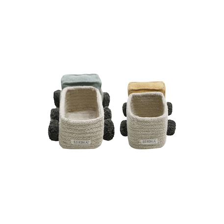 Set de mini paniers en coton truck Naturel, gris foncé, bleu vintage 6 - vertbaudet enfant 