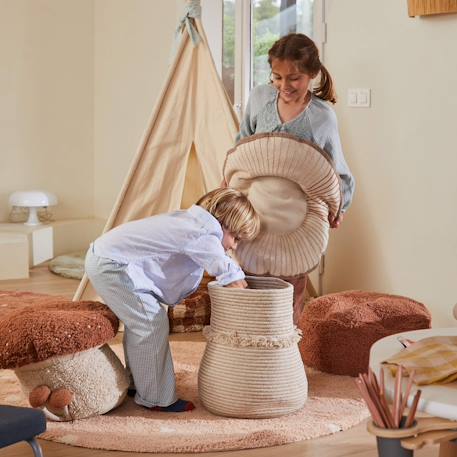 Panier enfant en coton giant mushroom Naturel, marron clair 3 - vertbaudet enfant 