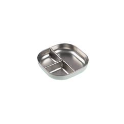 Puériculture-Repas-Assiette compartimentée bébé en inox micro-ondable