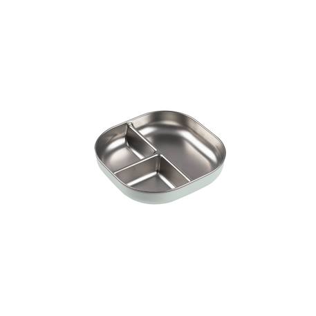 Assiette compartimentée bébé en inox micro-ondable Barbe à papa+Vert-de-gris 5 - vertbaudet enfant 