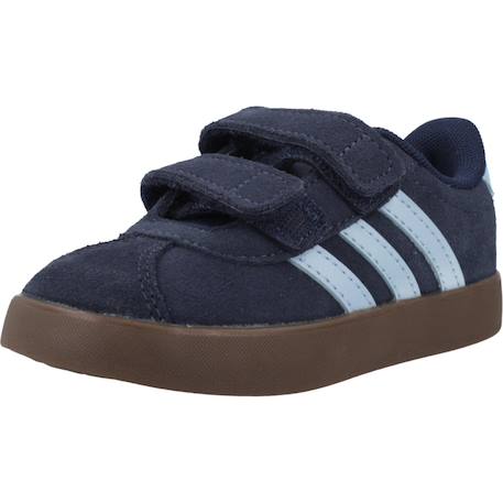 Basket bébé garçon en cuir court velcro Bleu indigo 4 - vertbaudet enfant 