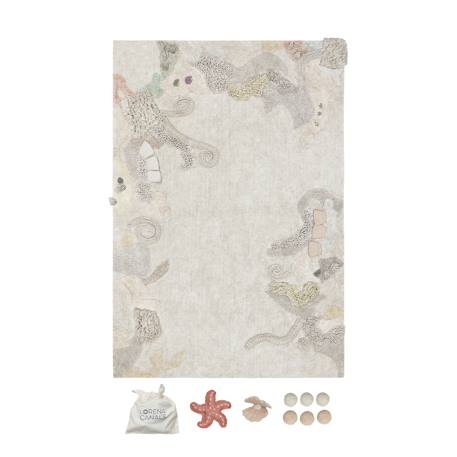 Tapis enfant lavable en coton seabed Naturel, fil rugcycled 2 - vertbaudet enfant 