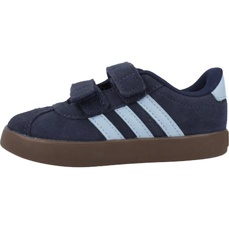 Basket bébé garçon en cuir court velcro Bleu indigo 2 - vertbaudet enfant 