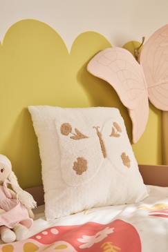 Linge de maison et décoration-Décoration-Matelas de sol, coussin-Coussin-Coussin papillon en bouclette