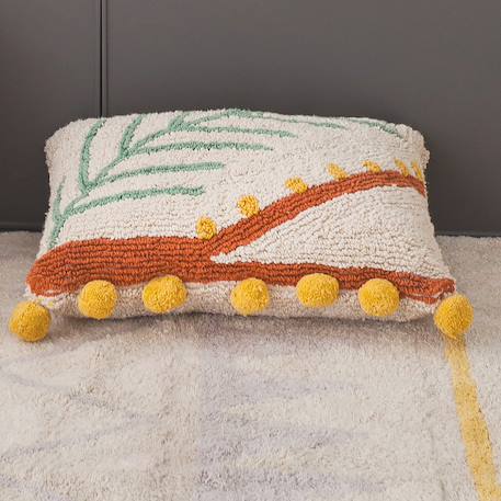 Coussin enfant en coton palm Naturel, vert moyen, terracotta 4 - vertbaudet enfant 