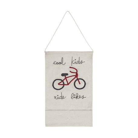 Poche murale suspendue cool kids ride bikes Naturel, gris foncé, rouge foncé 2 - vertbaudet enfant 