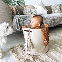 Chambre et rangement-Panier enfant en coton leaf natural