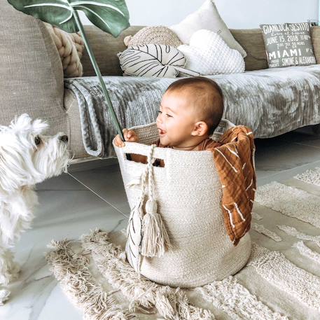 Panier enfant en coton leaf natural Naturel 1 - vertbaudet enfant 