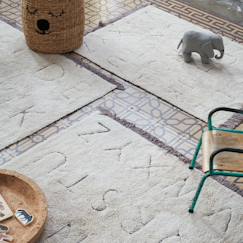 Linge de maison et décoration-Décoration-Tapis enfant lavable en coton rugcycled abc