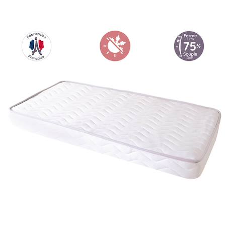 Matelas bébé climatisé sans traitement - 2 faces ete/hiver Blanc 6 - vertbaudet enfant 