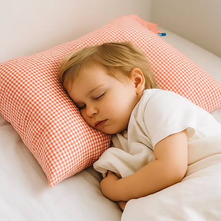 Taie d'oreiller en coton bio Blanc+Fraise+Honey+Rose+Vert+Vichy 33 - vertbaudet enfant 