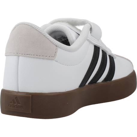 Baskets garçon en cuir à scratch court Blanc white 3 - vertbaudet enfant 