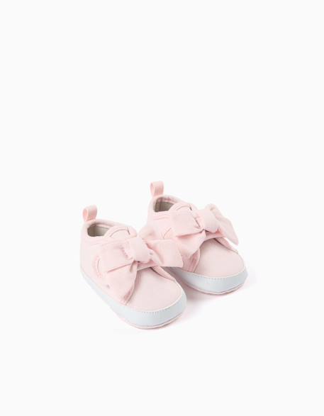 Baskets en tissu avec noeud Rose clair 1 - vertbaudet enfant 