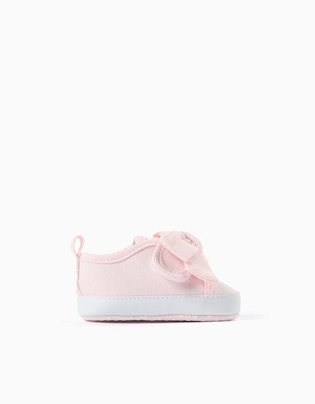 Baskets en tissu avec noeud Rose clair 2 - vertbaudet enfant 