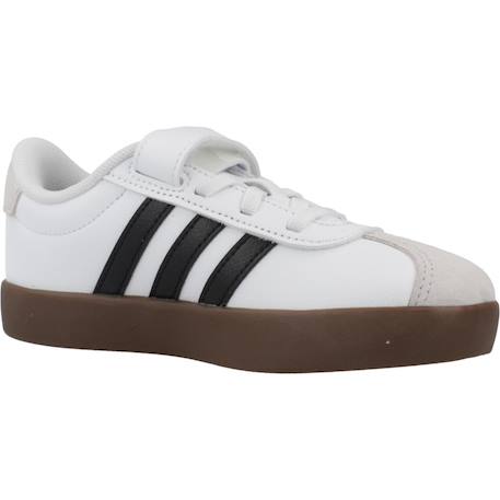 Baskets garçon en cuir à scratch court Blanc white 5 - vertbaudet enfant 