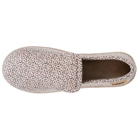 Chaussons charentaises velours semelle ergonomique mousse à mémoire forme Gris chiné+Léopard beige 9 - vertbaudet enfant 