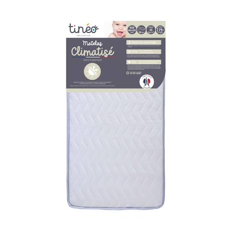 Matelas bébé climatisé sans traitement - 2 faces ete/hiver Blanc 2 - vertbaudet enfant 