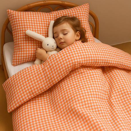 Taie d'oreiller en coton bio Blanc+Fraise+Honey+Rose+Vert+Vichy 32 - vertbaudet enfant 