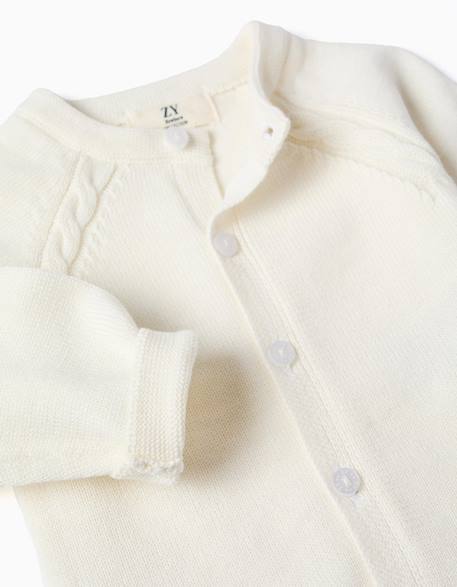 Gilet en maille en coton Blanc+Bleu clair+Bleu foncé+Rose clair 3 - vertbaudet enfant 