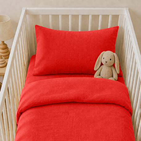 Taie d'oreiller en coton bio Blanc+Fraise+Honey+Rose+Vert+Vichy 10 - vertbaudet enfant 