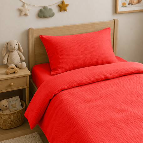 Taie d'oreiller en coton bio Blanc+Fraise+Honey+Rose+Vert+Vichy 11 - vertbaudet enfant 