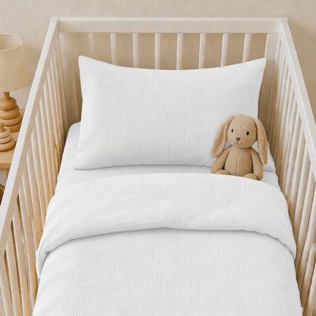 Taie d'oreiller en coton bio Blanc+Fraise+Honey+Rose+Vert+Vichy 3 - vertbaudet enfant 