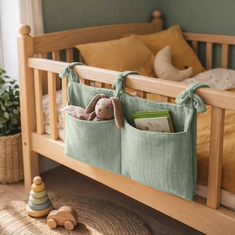 Range doudou en coton bio vichy Blanc+Fraise+Honey+Rose+Vert+Vichy 30 - vertbaudet enfant 