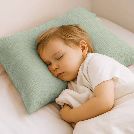 Taie d'oreiller en coton bio Blanc+Fraise+Honey+Rose+Vert+Vichy 27 - vertbaudet enfant 