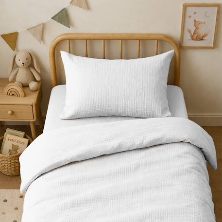 Taie d'oreiller en coton bio Blanc+Fraise+Honey+Rose+Vert+Vichy 6 - vertbaudet enfant 
