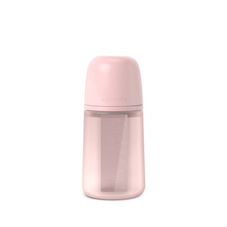 Biberon en silicone avec tétine sx pro 240 ml débit m Bleu+Neutre+Rose 9 - vertbaudet enfant 