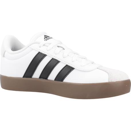 Baskets garçon en cuir à lacets court Blanc white 5 - vertbaudet enfant 