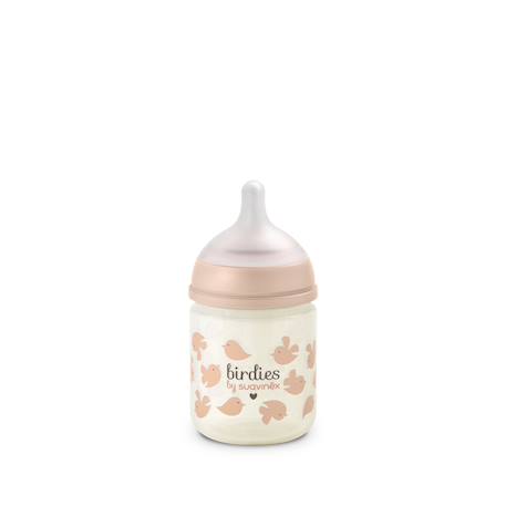 Biberon en verre avec tétine sx pro 120 ml débit xs Beige neutre+Lapin rose+Lapin vert+Oisillons rose+Oisillons vert 15 - vertbaudet enfant 