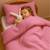 Taie d'oreiller en coton bio Blanc+Fraise+Honey+Rose+Vert+Vichy 20 - vertbaudet enfant 