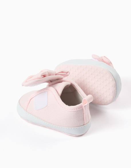 Baskets en tissu avec noeud Rose clair 3 - vertbaudet enfant 