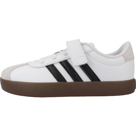 Baskets garçon en cuir à scratch court Blanc white 2 - vertbaudet enfant 